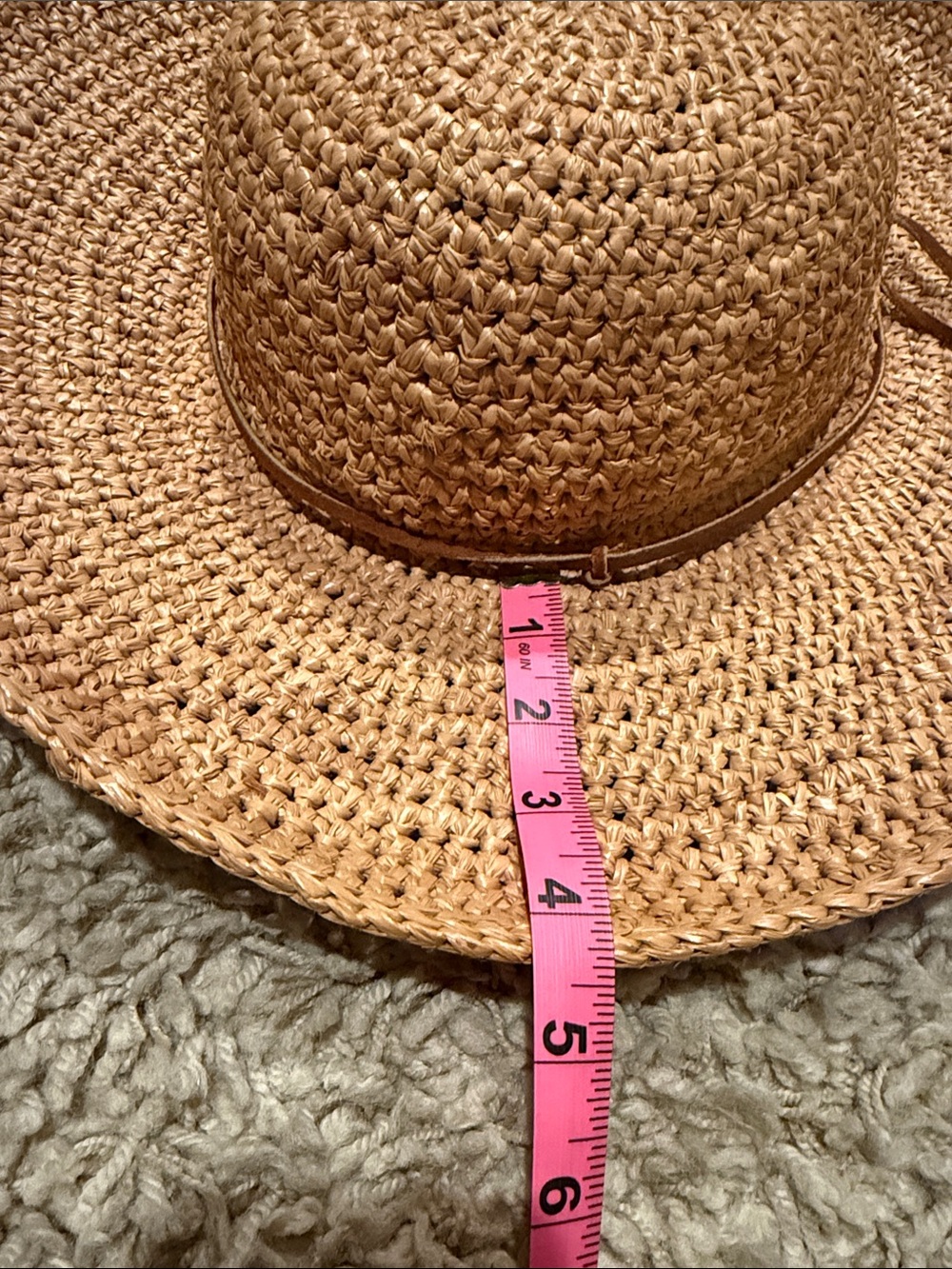 Karen Hartfield Originals Straw Raffia Sun Hat with Leather detail & strap - Picture 5 of 5